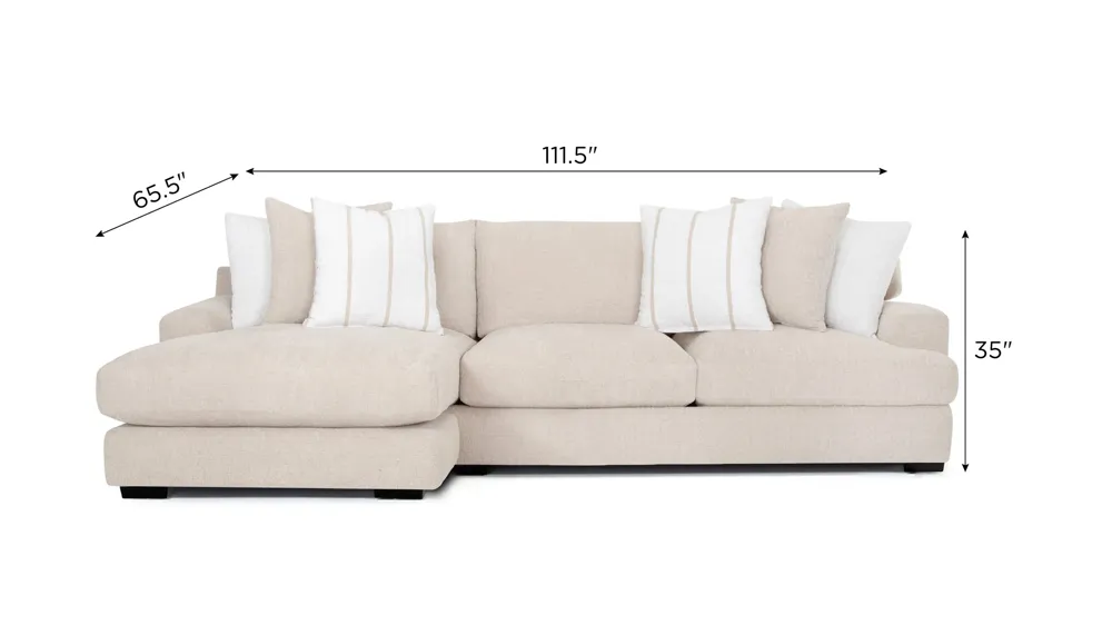Carter 2-pc. Sectional Dimensions