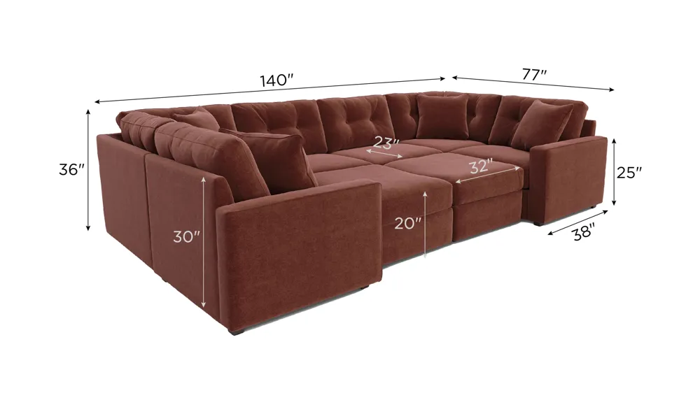 ModularOne 8-pc. Sectional Dimensions