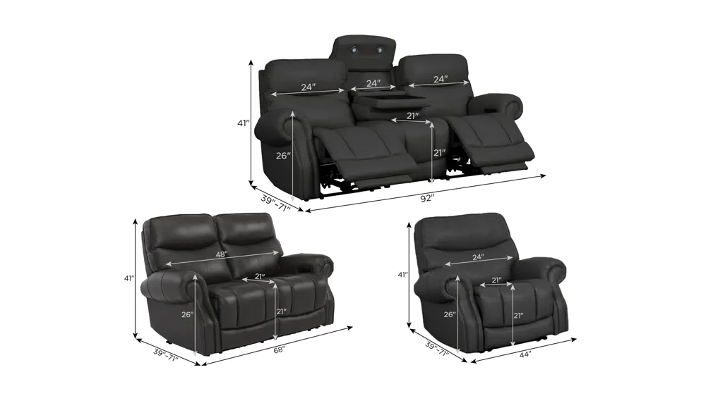 Brooks Living Room Set Dimensions