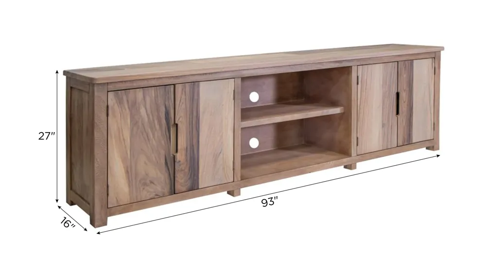 Natural Parota 93" TV Stand Dimensions