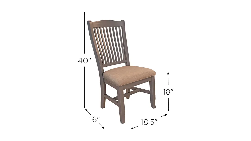 Port Townsend Slatback Upholstered Dining Chair - Set of 2 Dimensions