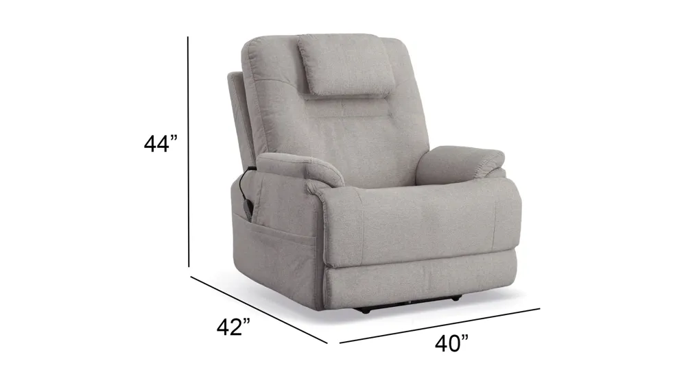 Zion Large Power Recliner with Power Headrest & Lumbar Dimensions