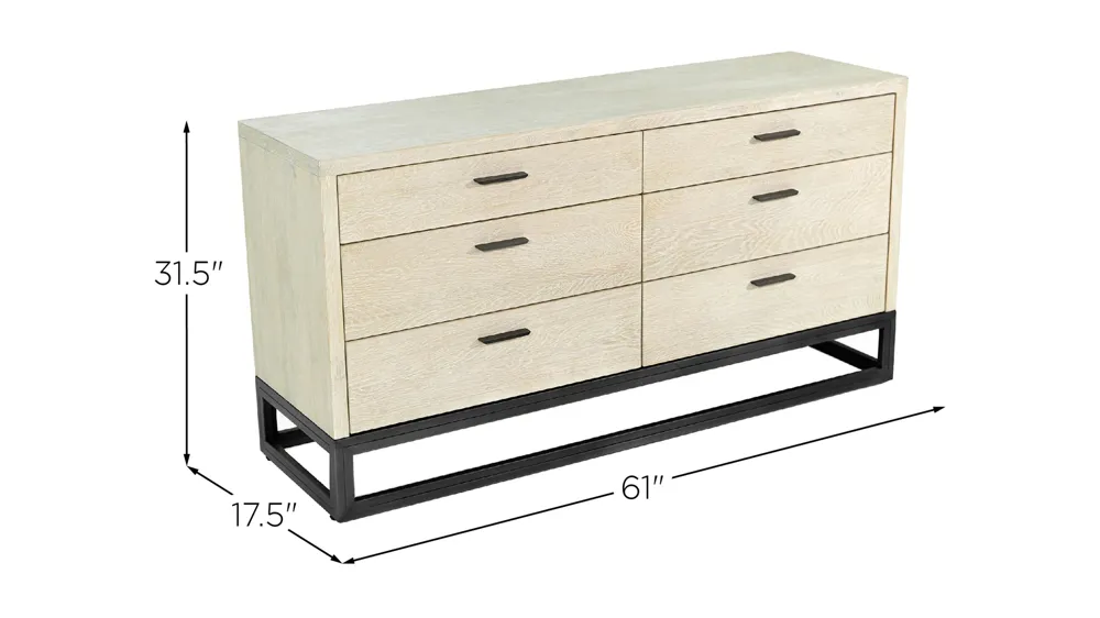 Starlight 6 Drawer Dresser Dimensions