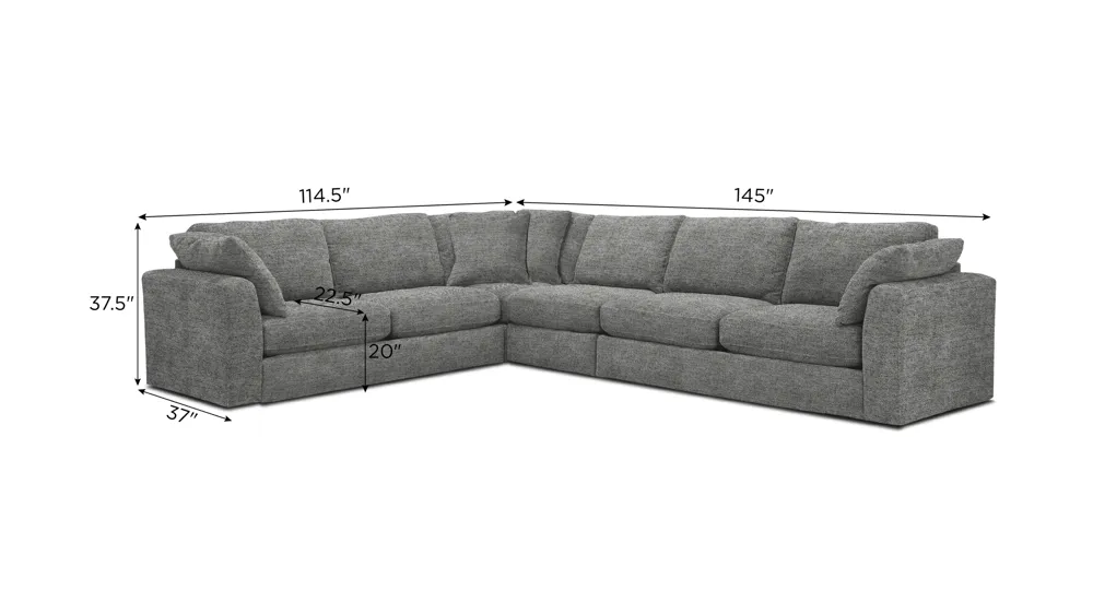 Nappily 4-pc. Sectional Dimensions