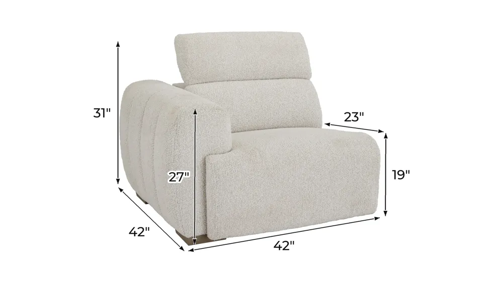 Elton Left Arm Facing Dual Power Recliner Dimensions