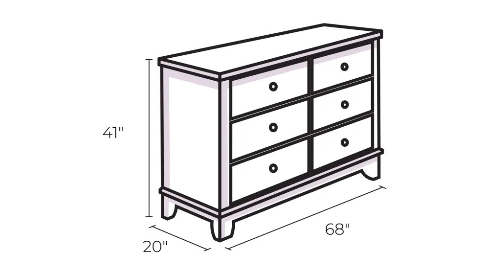 Elsmere Bedroom Dresser Dimensions