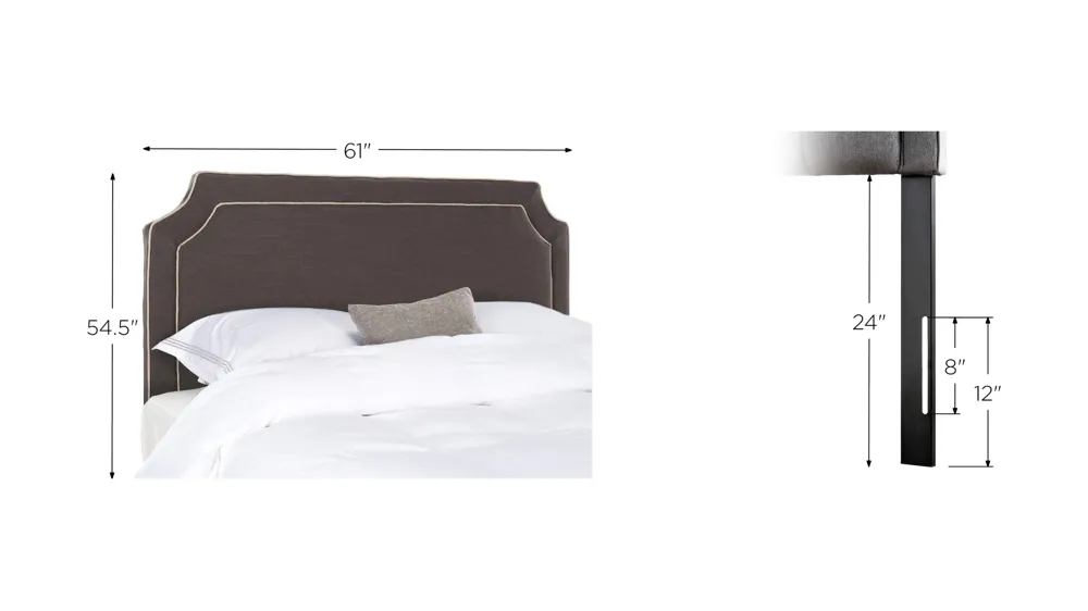 Dane Piping Upholstered Headboard Dimensions