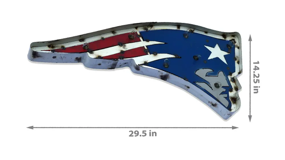 NFL Logo Lighted Recycled Metal Sign Dimensions