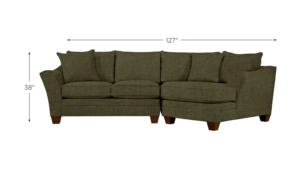 Foresthill 2-pc. Right Hand Cuddler Sectional Sofa Dimensions