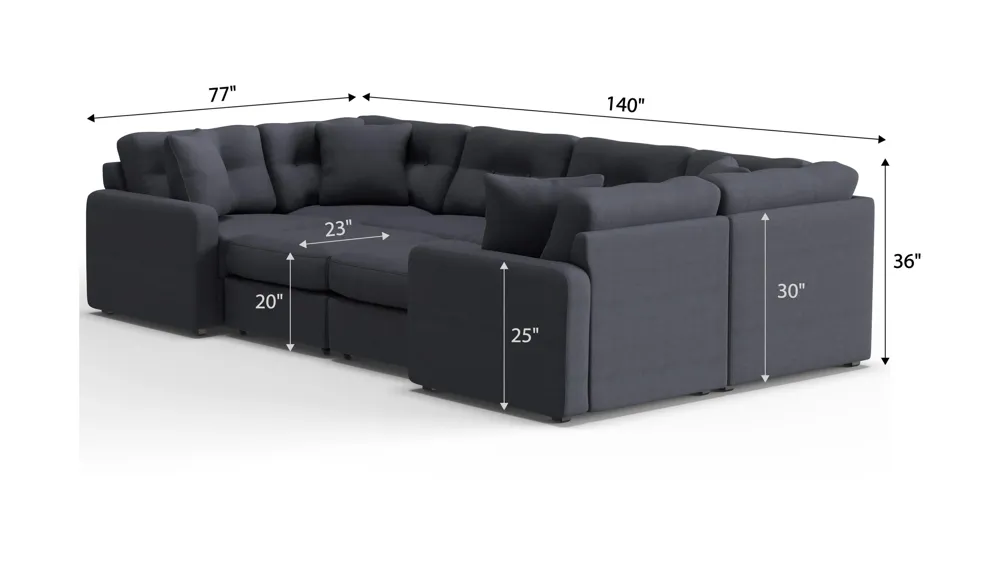 ModularOne 8-pc. Sectional Dimensions