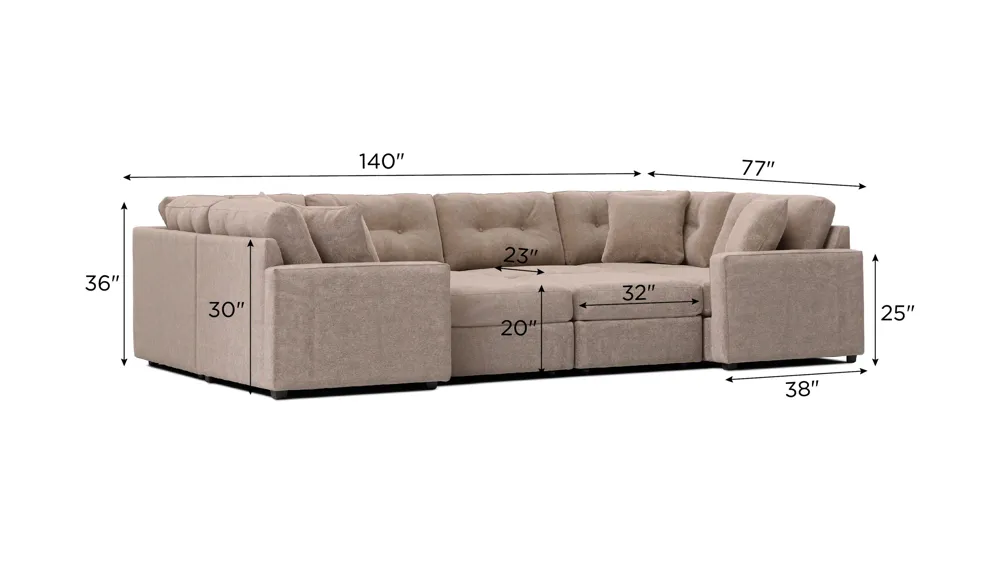 ModularOne 8-pc. Sectional Dimensions