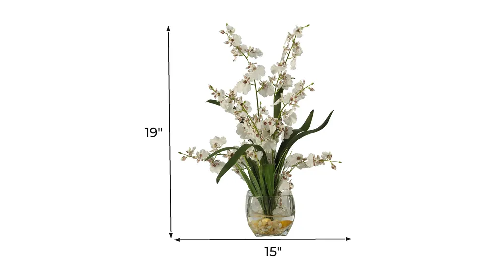 Dancing Lady Orchid Liquid Illusion Silk Flower Arrangement Dimensions