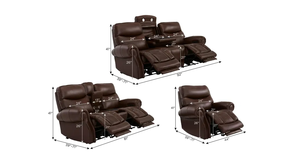 Brooks Living Room Set Dimensions
