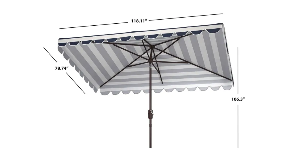 Lavinia Outdoor Rectangular Crank Umbrella Dimensions