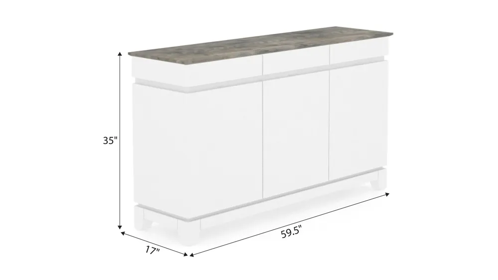 Gourmet V Buffet Dimensions