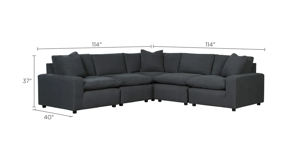 Oxley 5-pc. Modular Sectional Sofa Dimensions