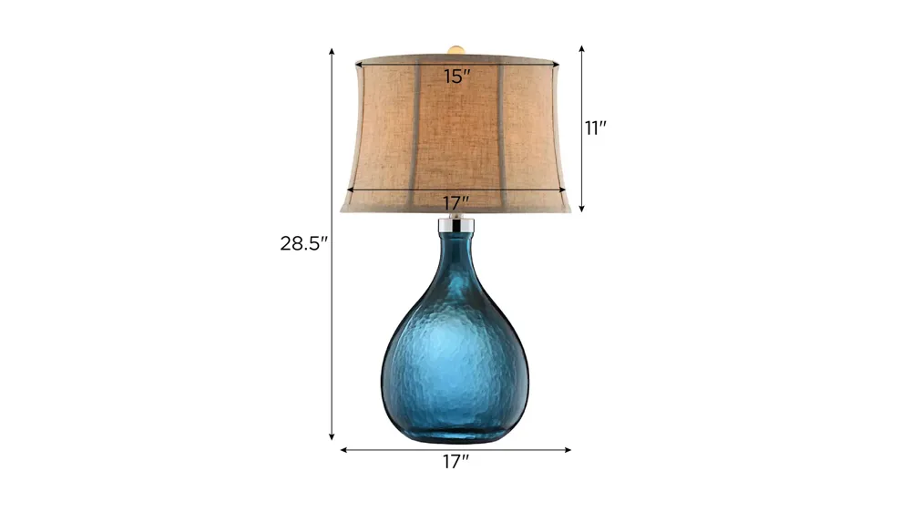 Ariga Glass Table Lamp Dimensions