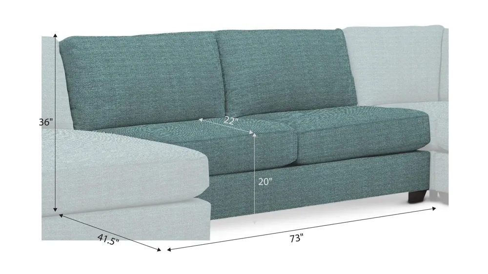 Thatcher Armless Loveseat Dimensions
