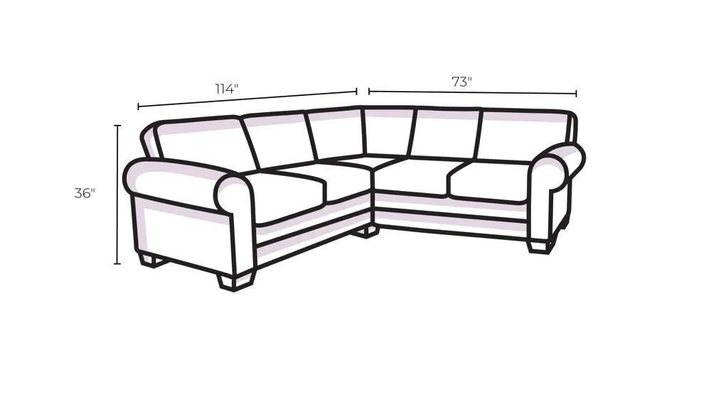 Loris Chenille 4-pc. Pit Sectional Dimensions