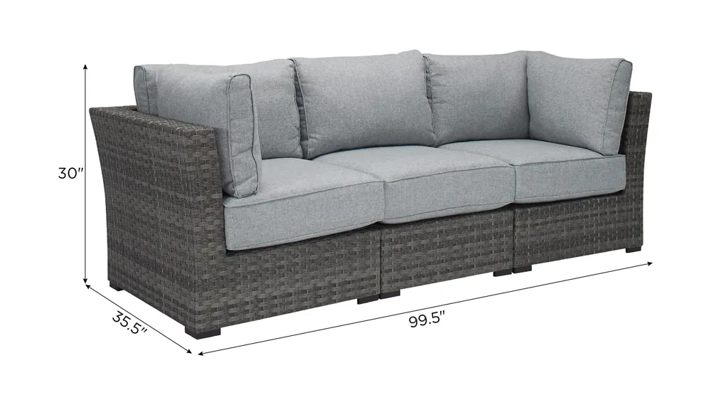 Palm Isle 3-pc. Outdoor Sofa Dimensions