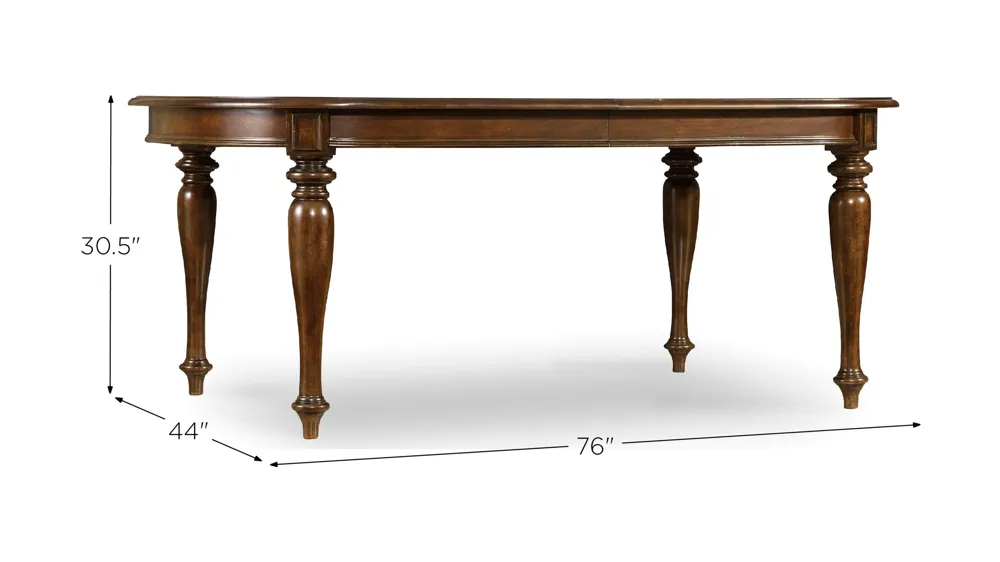 Leesburg Oval Dining Table with Two Leaves Dimensions