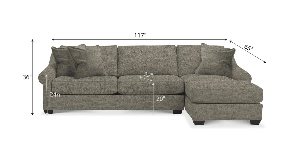 Thatcher 2-pc. Sectional Dimensions