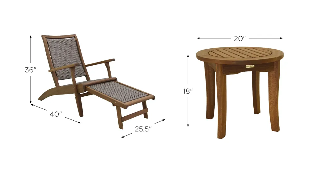Ocean Ave 3-pc. Outdoor Seating Set Dimensions