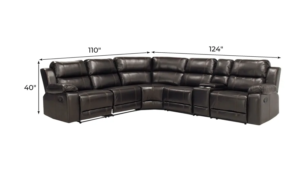 Kerridon 6-pc. Reclining Sectional Dimensions