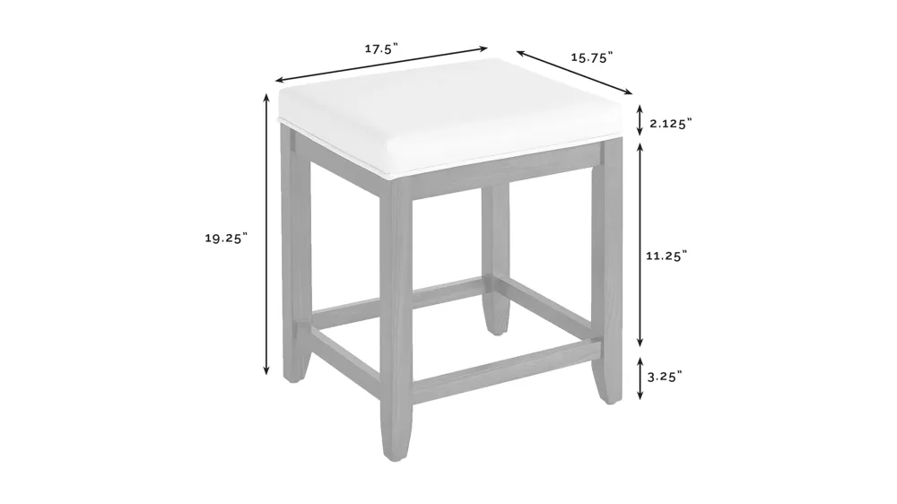 Vista Vanity Stool Dimensions