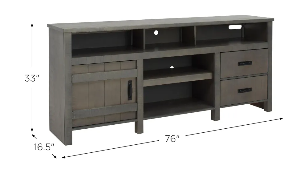 Bernstein 76" TV Console Dimensions