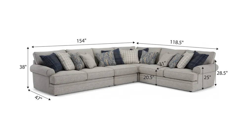Nelson 4-pc. Sectional Dimensions