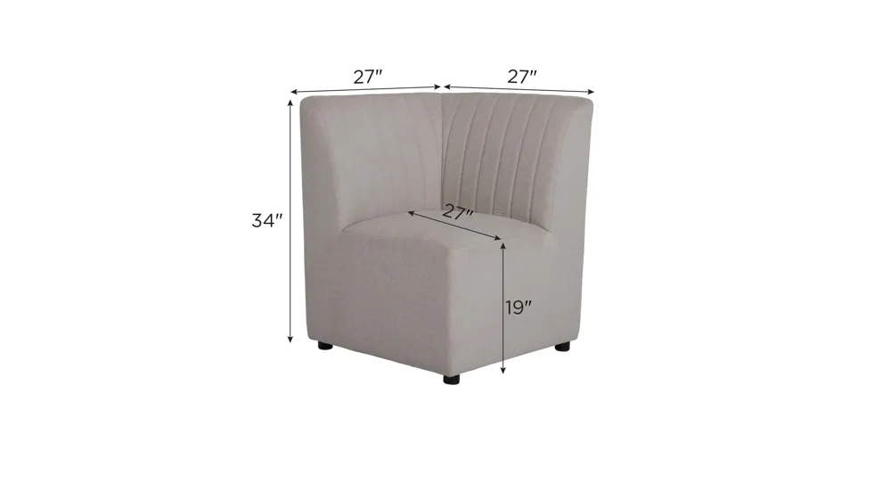 Benedict Upholstered Corner Chair Dimensions