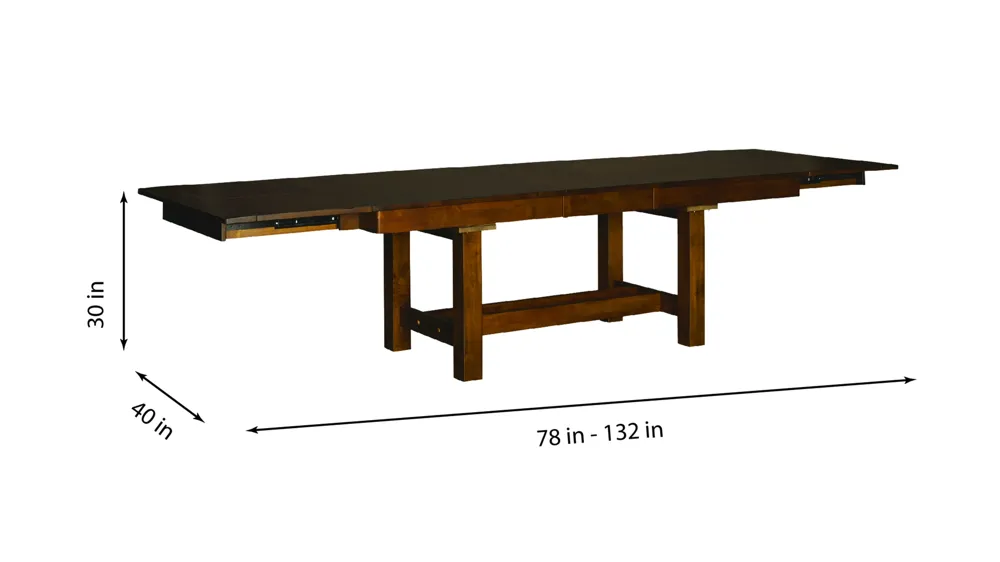 Mirabelle 3-Leaf Dining Table Dimensions