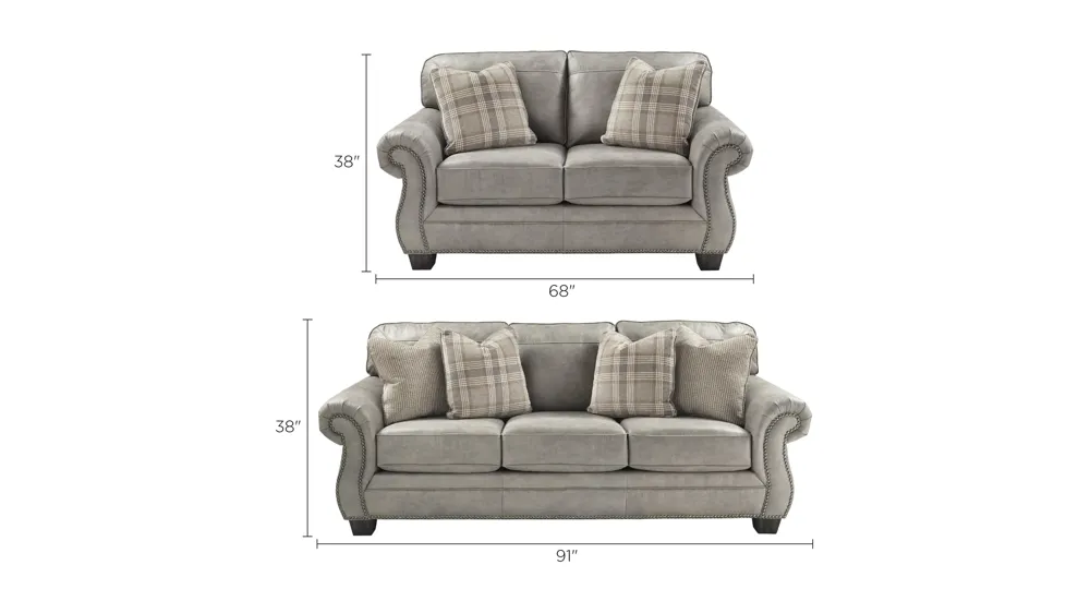 Kelani 2-pc. Sofa and Loveseat Set Dimensions