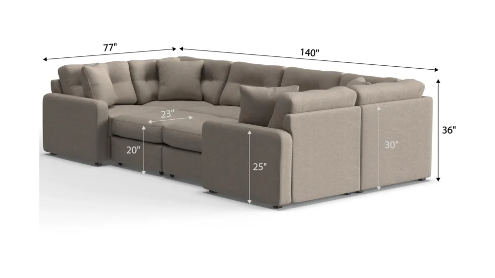 ModularOne 8-pc. Sectional Dimensions