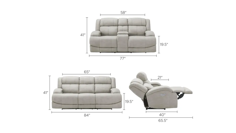 Quincey Living Room Set Dimensions