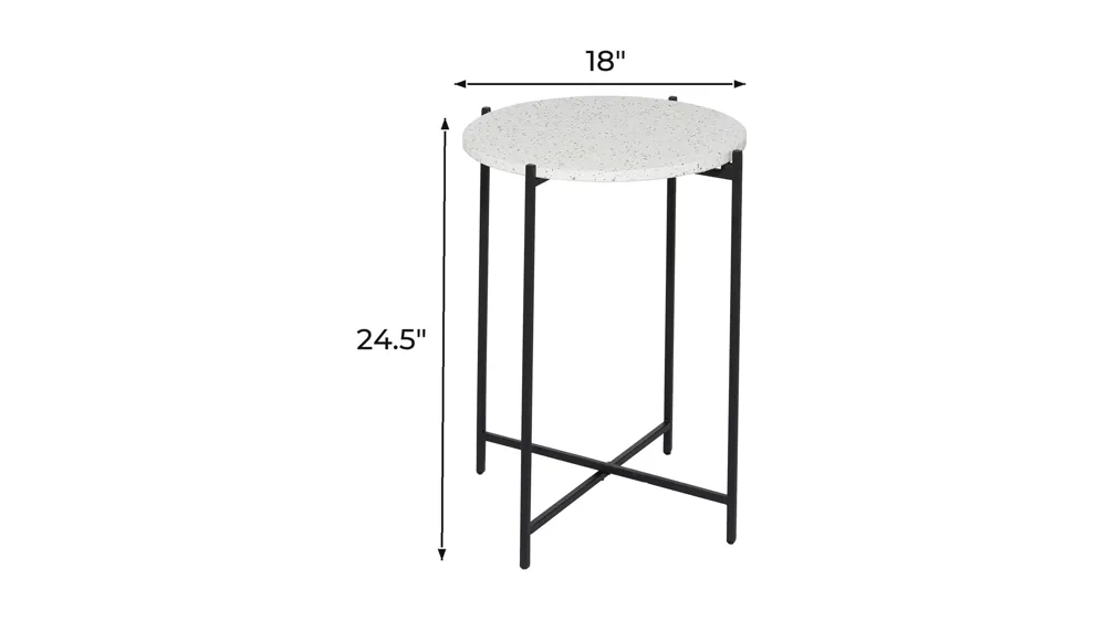 Ivy Collection Marble<br/> Accent Table Dimensions