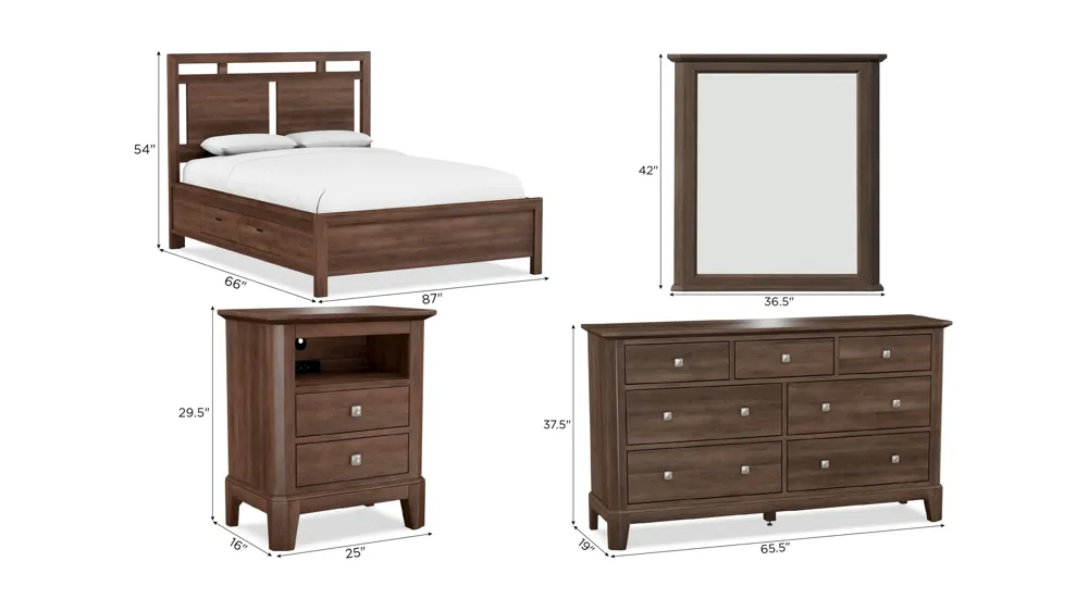 Urbane 4-pc. High-Profile Bedroom Set Dimensions