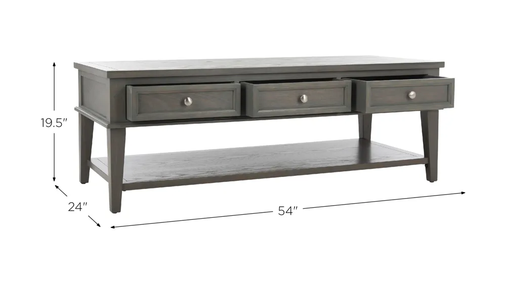 Lucille Coffee Table With Storage Drawers Dimensions