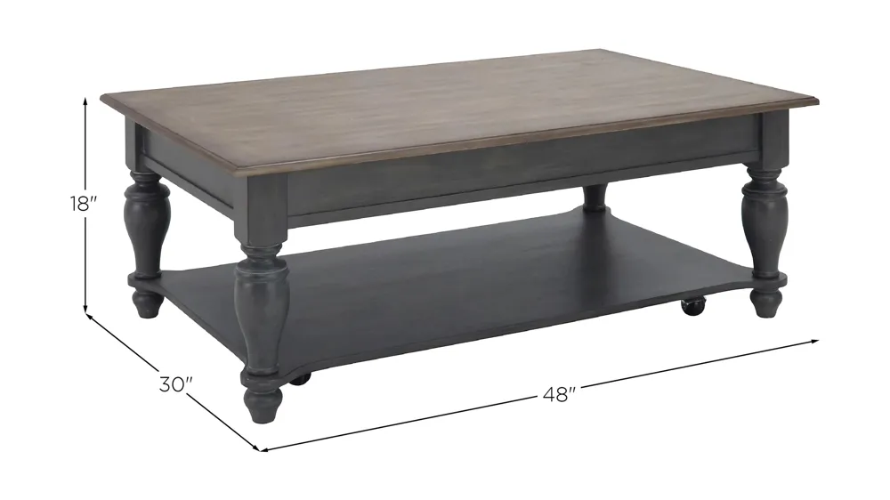 Charleston Rectangular Cocktail Table Dimensions
