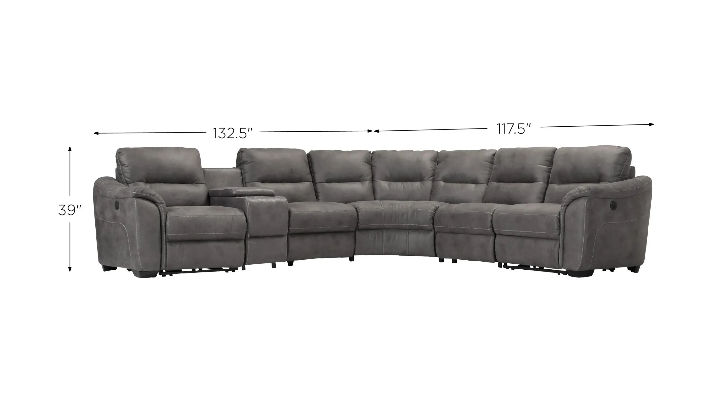 Rockland Microfiber 6-pc. Power Sectional | Raymour & Flanigan