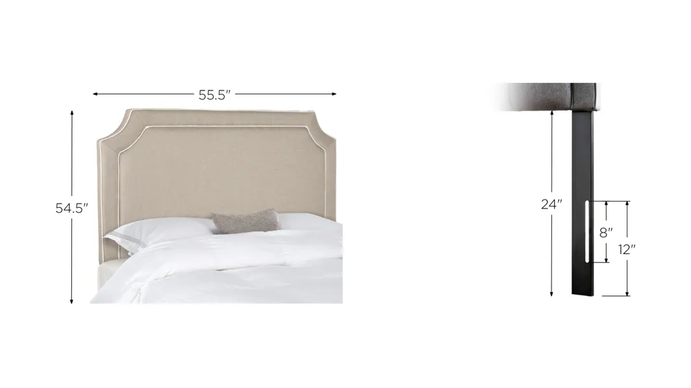 Dane Piping Upholstered Headboard Dimensions