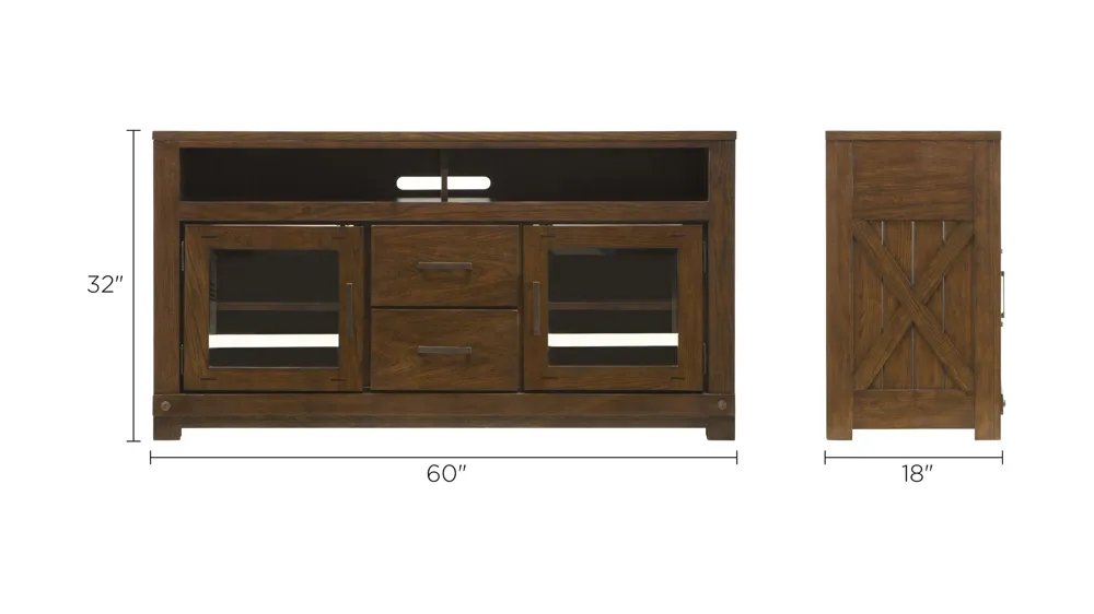 Windridge 60" TV Console Dimensions