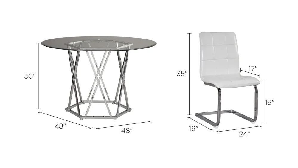 Madanere 5-pc. Dining Set Dimensions