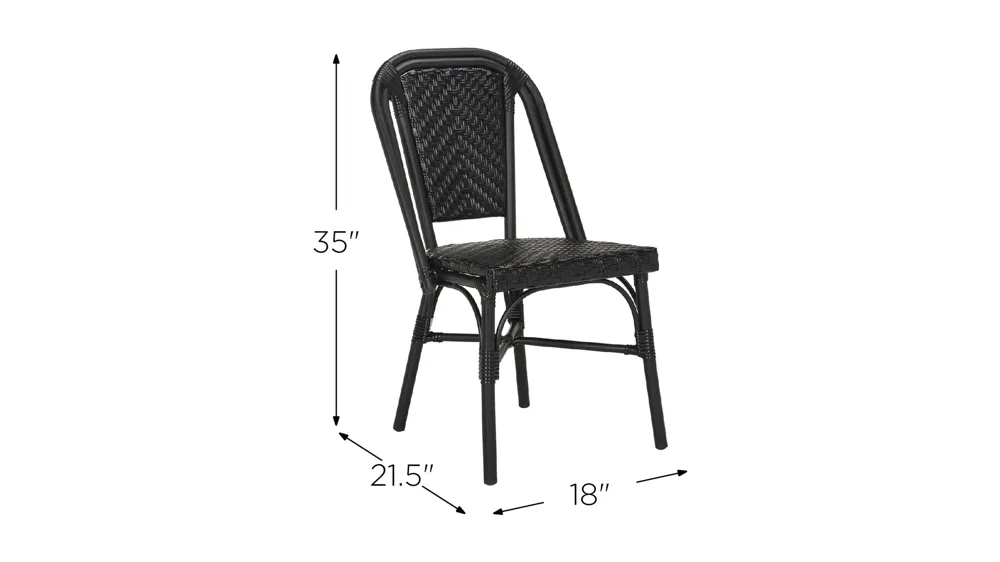 Kinnell Outdoor Side Chair: Set of 2 Dimensions