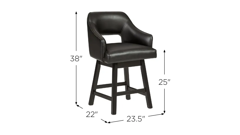 Meryle Open Swivel Counter Stool - Set of 2 Dimensions