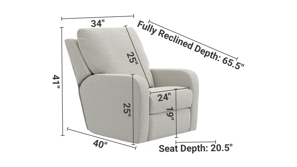 Rock-a-Bye Power Auto-Glide Recliner Dimensions