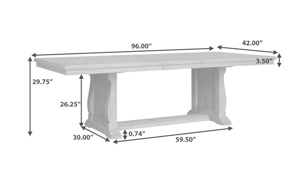 Lawson's Creek Trestle Table Dimensions