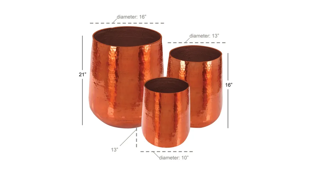 Ivy Collection Selwyn Planter Set of 3 Dimensions