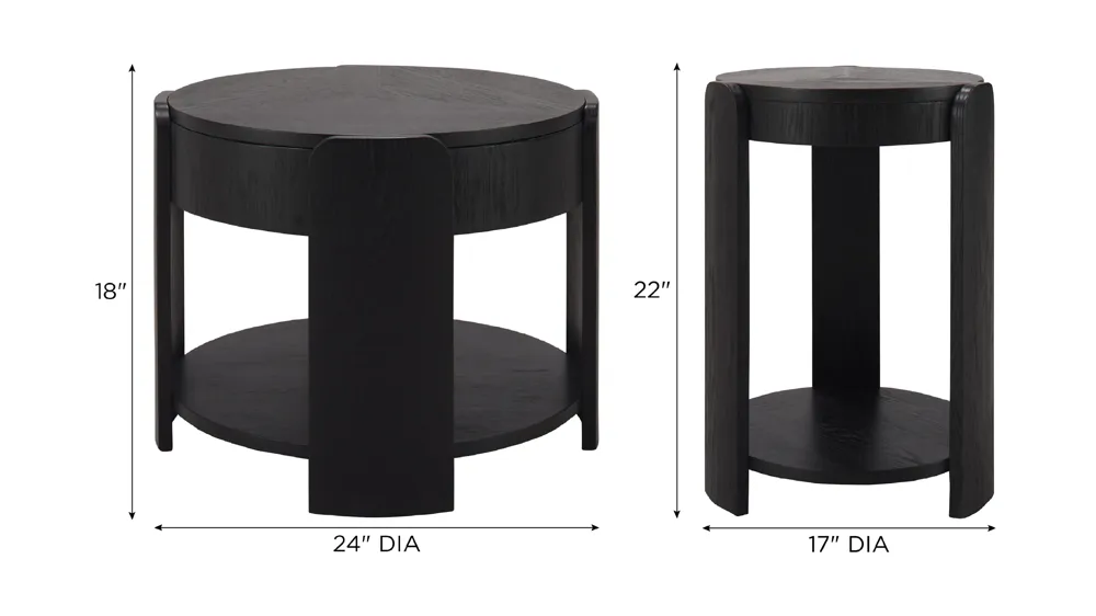 Midland 3-pc. Occasional Table Set w/ Casters Dimensions